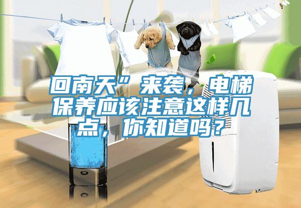 回南天”來(lái)襲，電梯保養(yǎng)應(yīng)該注意這樣幾點(diǎn)，你知道嗎？