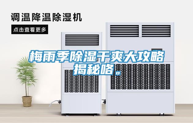 梅雨季除濕干爽大攻略揭秘咯。