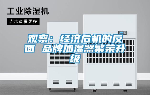 觀察：經濟危機的反面 品牌加濕器繁榮升級