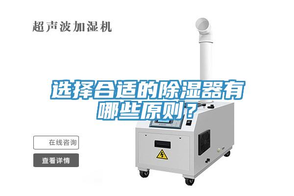 選擇合適的除濕器有哪些原則?