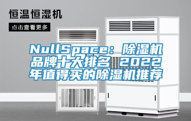 NullSpace:除濕機品牌十大排名 2022年值得買的除濕機推薦