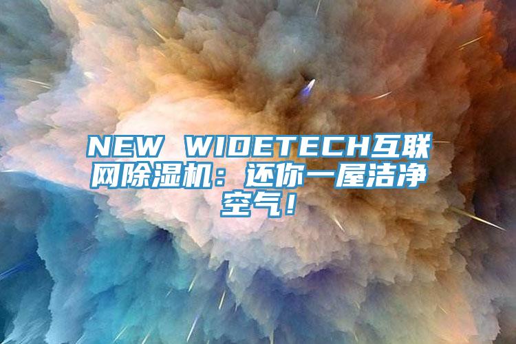 NEW WIDETECH互聯網除濕機:還你一屋潔凈空氣!