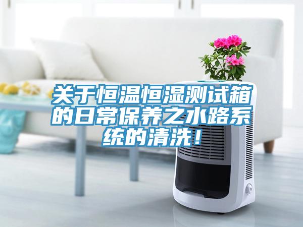 關于恒溫恒濕測試箱的日常保養之水路系統的清洗！