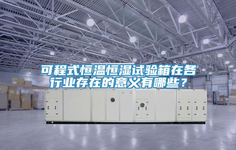 可程式恒溫恒濕試驗箱在各行業存在的意義有哪些？