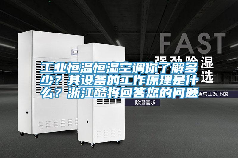 工業恒溫恒濕空調你了解多少？其設備的工作原理是什么？浙江酷將回答您的問題