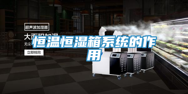 恒溫恒濕箱系統的作用