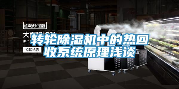 轉輪除濕機中的熱回收系統原理淺談
